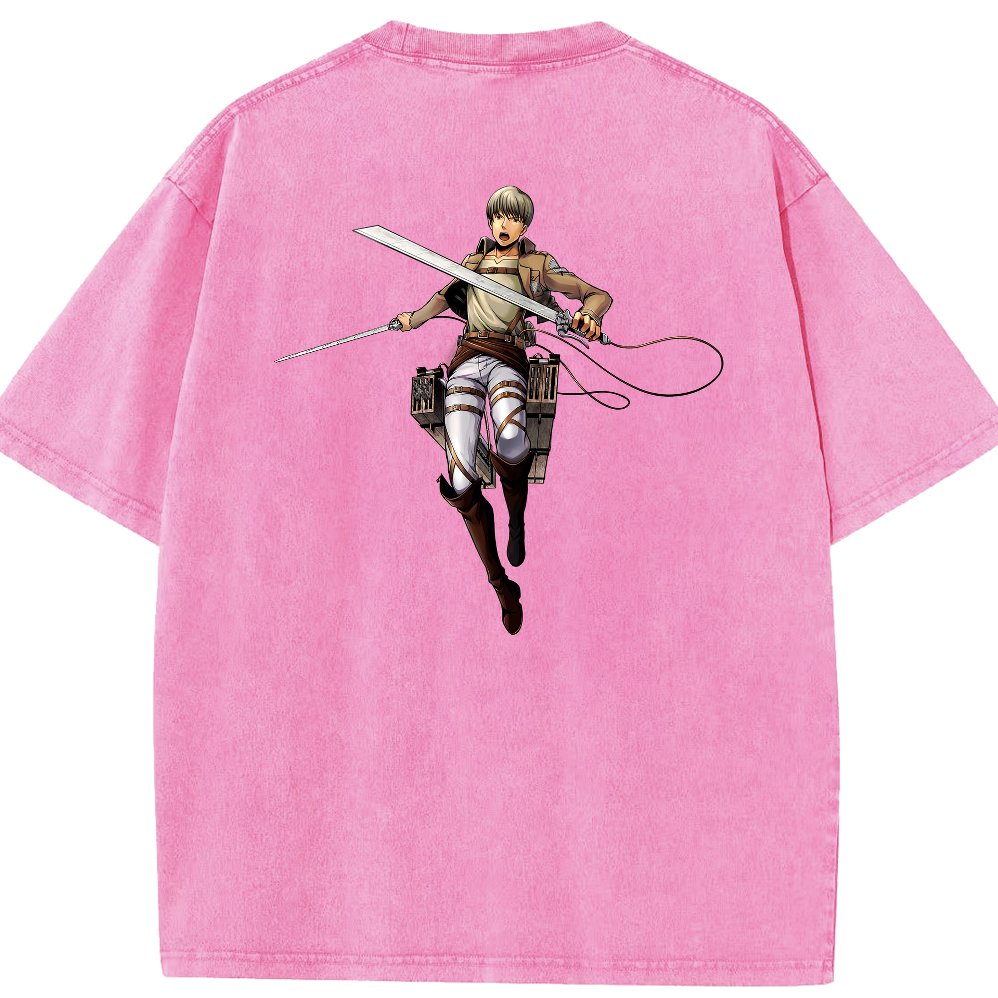 （画像用） 進撃の巨人 Attack on Titan 綿100% ヴィンテージ風 半袖Tシャツ（背面プリント）